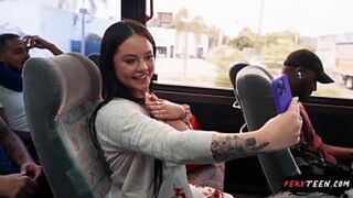 Sexting on the Bus - TeenPervert