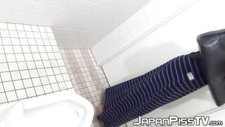 Secret🤫 cam captures shy Asian teens urinating in shared bathroom