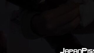 Four Japanese beauties enjoy hot public bathroom moments