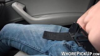 Street hooker gets pounded in a parked car