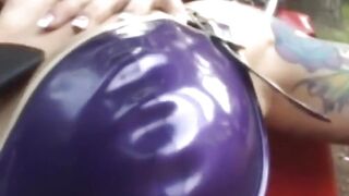 Latex lovers outdoors - intense domination and submission fetish
