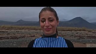 Gorgeous big-ass submissive, Silvia Soprano, gets hard domination on the beach with rough manhandling, spit, hand in throat, and heavy kink