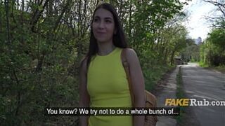 Hot Italian Babe Gets Rough Action Outside for Cash