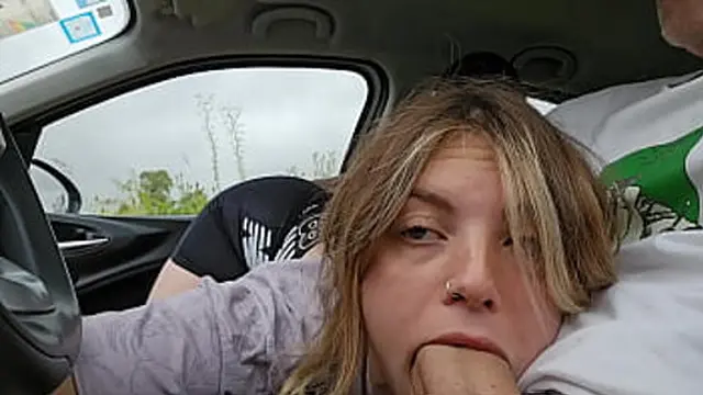 They find me BJing my boyfriend in the car &mdash;  cum in mouth