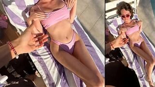 Sultry Sun Lounger Encounter: Hardcore Action with Bikini Babe Under the Sun
