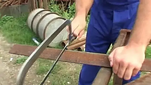 Blonde teen with hot ass banged hard outdoor