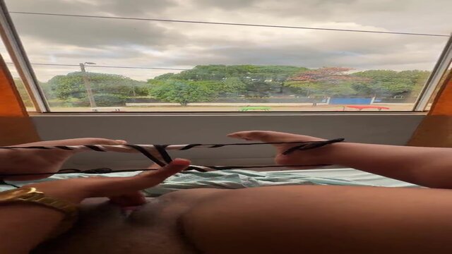 Amateur Latina gets dripping and juicy while masturbating in public