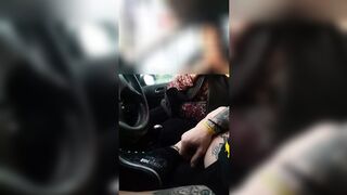Old lady gulps my pole in the car
