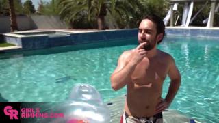 THIN BRUNETTE REBEL LYNNE RIMS OUTDOORS FOR DAD