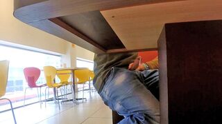  *@#$%^&*(! Spilled My Load At The Cafe!