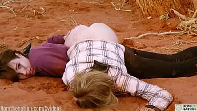 Blonde girls get harsh anal👌 in the woods with one pressed below