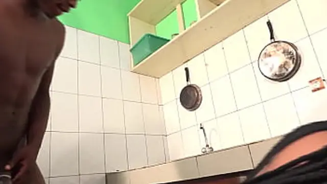 Surprise fuck in the kitchen with my sexy neighbors &mdash;  date night vibes from African porn