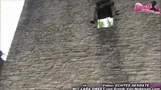 Dark-skinned teen Lara Luana gets ravaged outdoors, brutal interracial bang session
